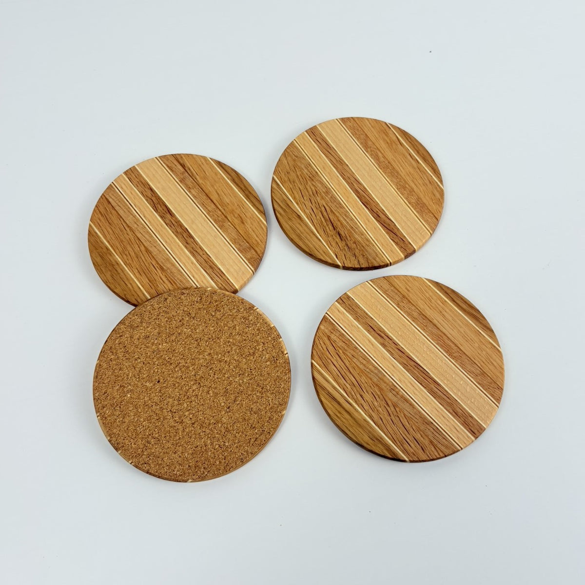 Glasuntersetzer rund aus Holz