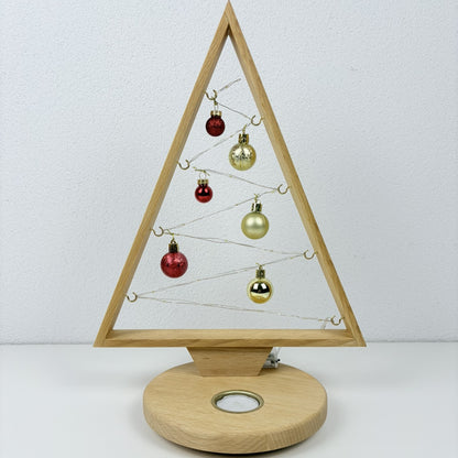 Gloria | Handgefertigter Weihnachtsbaum aus Buchenholz mit Messingeinsatz für Teelicht