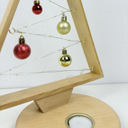 Gloria | Handgefertigter Weihnachtsbaum aus Buchenholz mit Messingeinsatz für Teelicht