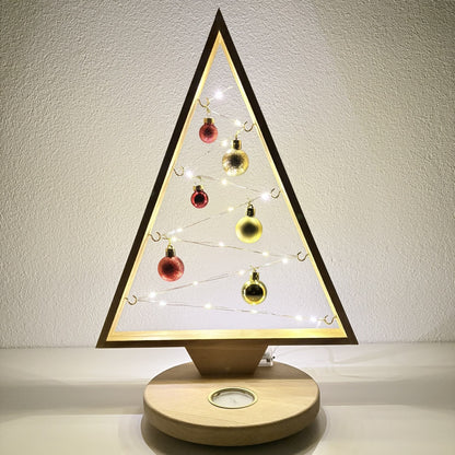 Gloria | Handgefertigter Weihnachtsbaum aus Buchenholz mit Messingeinsatz für Teelicht