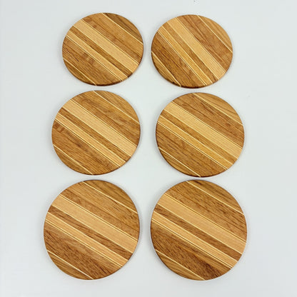 Glasuntersetzer rund aus Holz