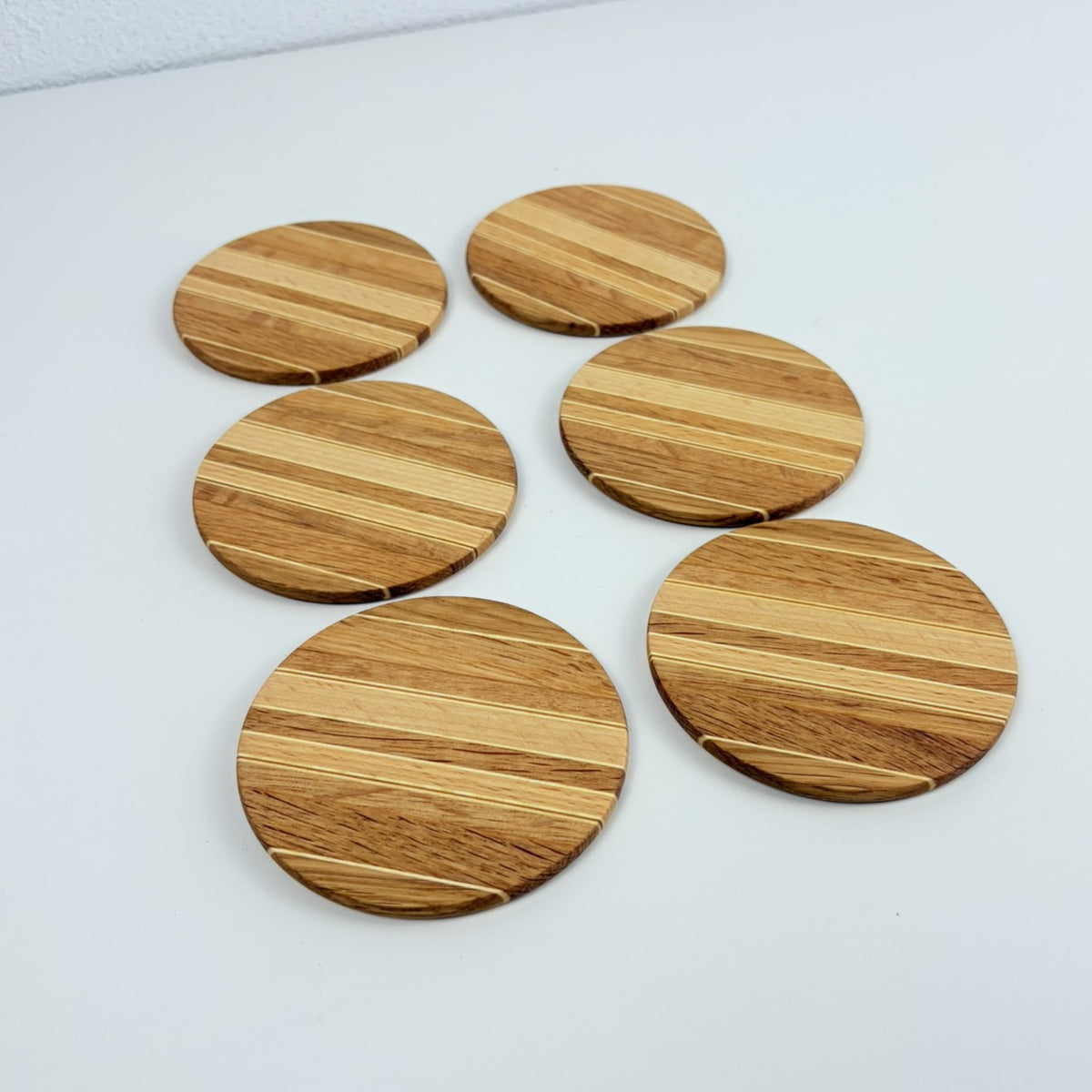 Glasuntersetzer rund aus Holz