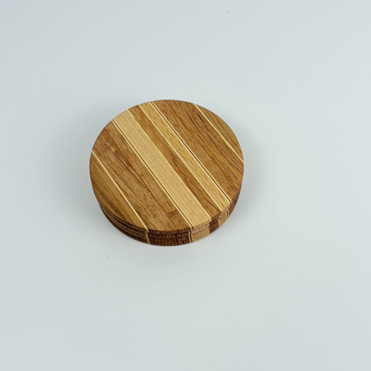 Glasuntersetzer rund aus Holz