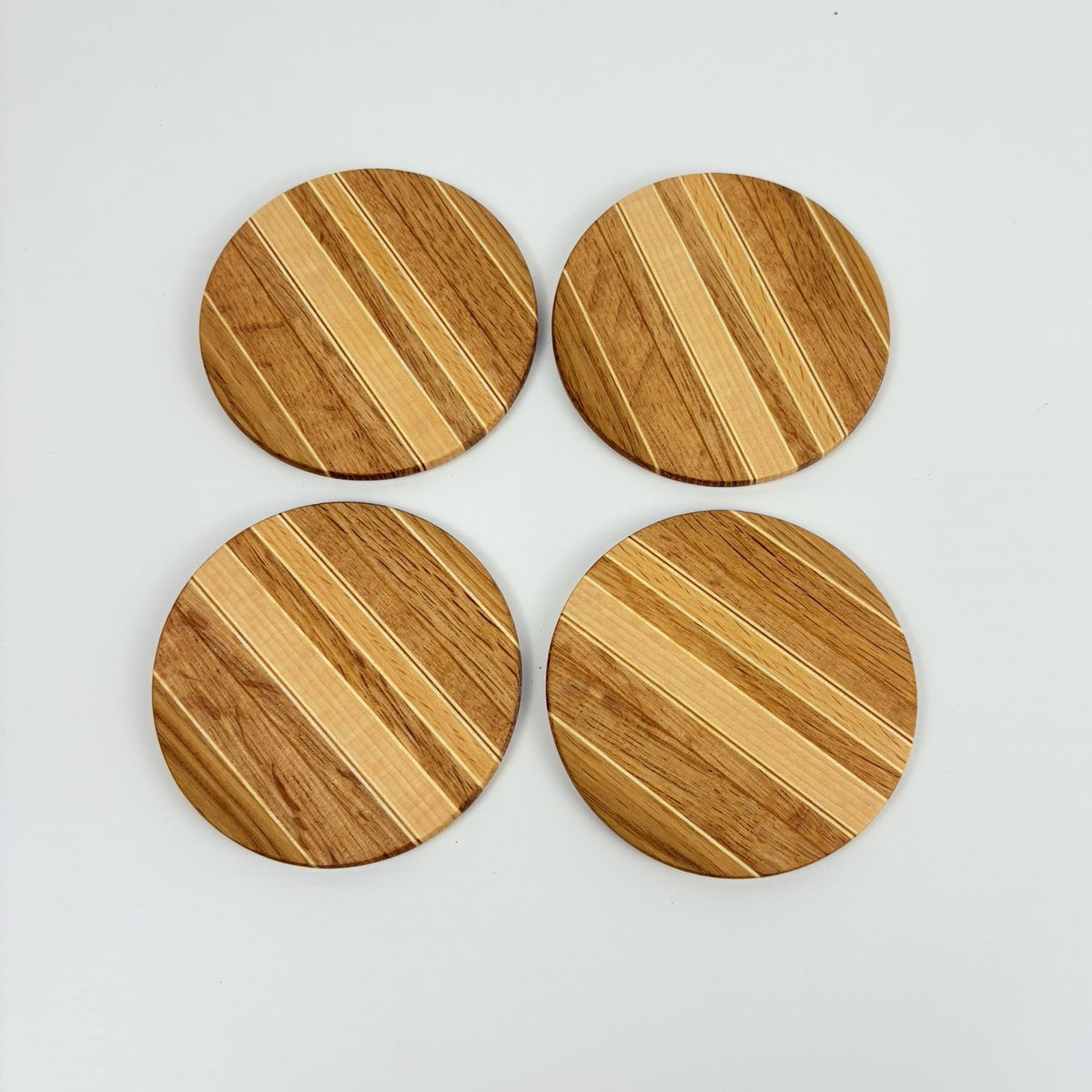 Glasuntersetzer rund aus Holz