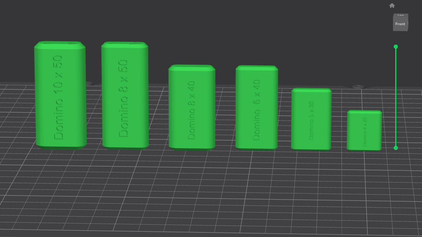 Festool DOMINO DF 500 Dry-Fit Tenons STL – D4 D5 D6 D8 D10 (3D Printable STL File)